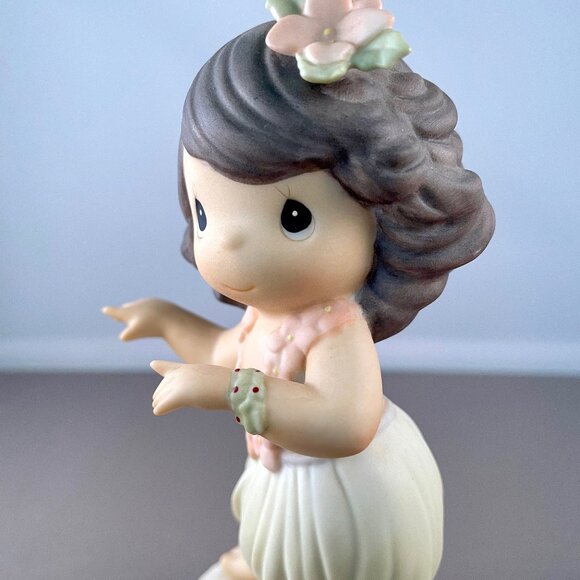 Precious Moments Happy Hula Days Figurine Hawaiian Beach Girl Statue 1995 128694 - Picture 2 of 11
